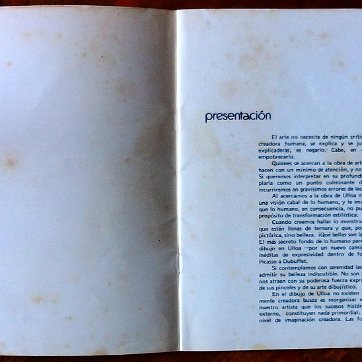 Ulloa Exhibition of paintings in Madrid, Spain in the year 1978 with black and white pictures, biography, catalog of works, and 16 pages. Dimension is 8.5 by 8.5...