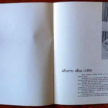 Ulloa Exhibition of paintings in Madrid, Spain in the year 1978 with black and white pictures, biography, catalog of works, and 16 pages. Dimension is 8.5 by 8.5...
