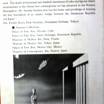 Noceda An eight page catalogue for the exhibition of paintings done by the artist in Tokyo, Japan dated June 1964. Dimension is 5 by 8 inches. Catálogo de ocho páginas...
