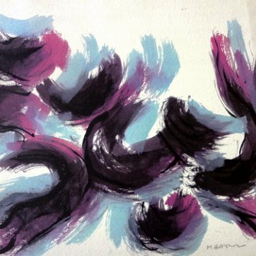Luichy Excellent exposition booklet with an original abstract work of art. There is a 2 page inset with biographical information and venue of the event. Paper...