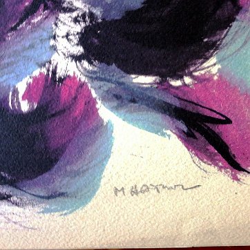 Luichy Excellent exposition booklet with an original abstract work of art. There is a 2 page inset with biographical information and venue of the event. Paper...