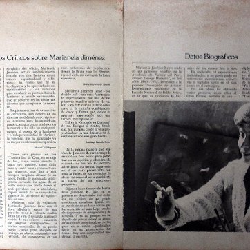 DSC00859 Booklet with 6 pages with the exhibition by th artist dated may 8, 1985. Dimension is 8 by 11 inches. Catálogo de 6 páginas con las obras en exhibición de la...