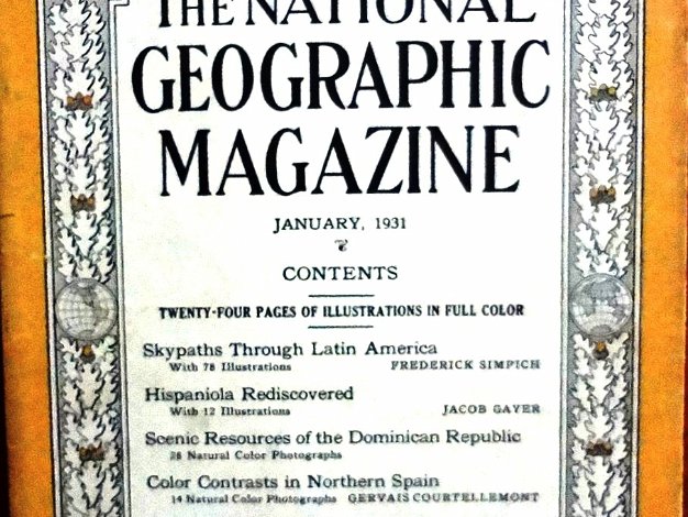 National Geographic North American publication with several articles including the Hispaniola Island. Dated with the year 1931. Size is 7 by...