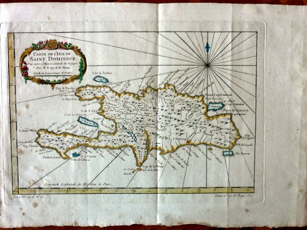 Hayti Island of Santo Domingo, now the Island of Hispaniola or the Dominican Republic and Haiti. Map leaf measures 10.5 by...