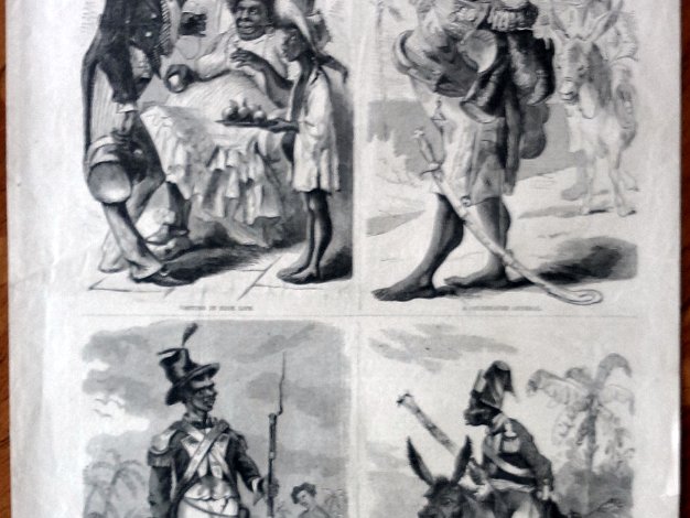 Marc Louvrier One page printed on both sides of the periodical publication "Harper's Weekly" dated March 18, 1871 with the character...