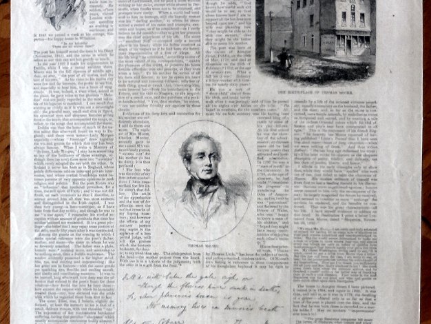 Thomas Moore One page printed on both sides of the periodical publication "Harper's Weekly" dated March 18, 1871 with a complete page...