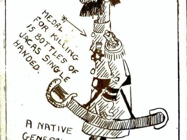 Native Black and white post card with scenes from the USA Marine Corps occupation of San Domingo in 1916-24. Dimension is 3.5...