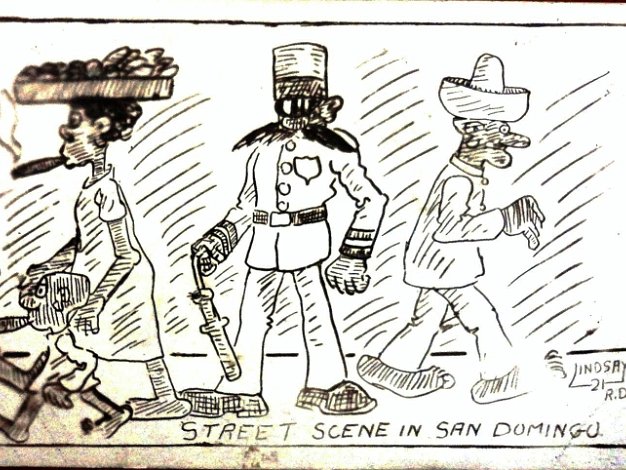 San Domingo Black and white post card with scenes from the USA Marine Corps occupation of San Domingo in 1916-24. Dimension is 3.5...