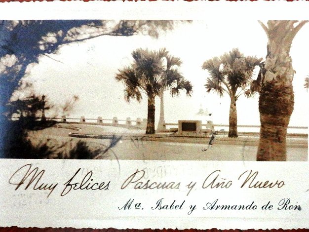 Ave. George Washington Black and white post card the main avenue of San Domingo city. Dimension is 3.5 by 5.5 inches. Postal en blanco y negro...