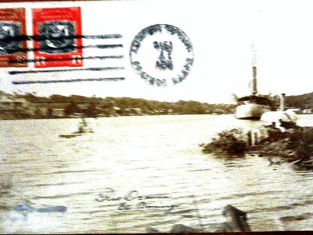 Rio Ozama Black and white post card with a view of the Ozama River in Ciudad Trujillo. Dimension is 3.5 by 5.5 inches. Postal en...