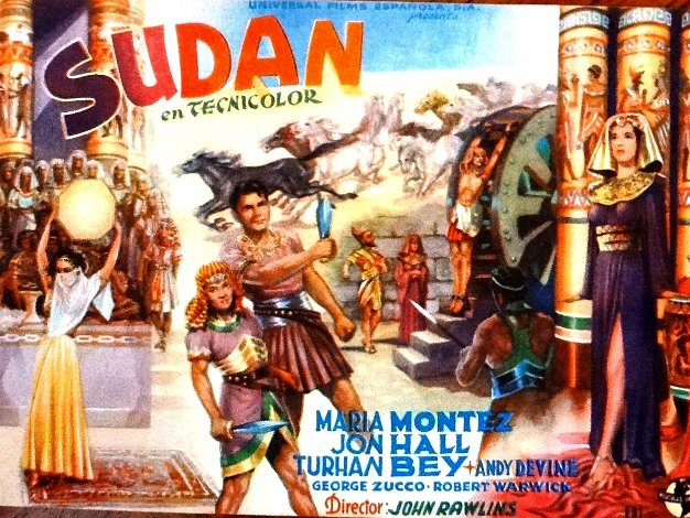 Sudan en Tecnicolor Original small poster for the hit movie Sudan shown today in Cine Mari at 14 November 1946. Paper dimension is 5 by 8...