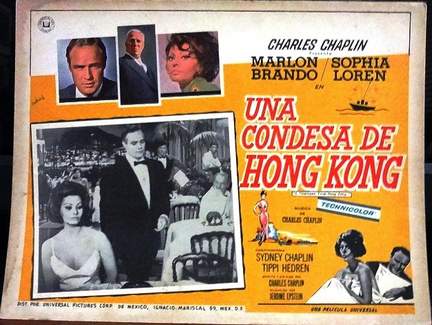 Condesa Universal Pictures film "Una Condesa en Hong Kong" with Marlon Brando, Sophia Loren, Sidney Chaplin and Tippi Hedren....