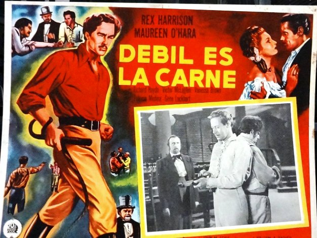 Debil For the film "Débil es La Carne" with actors Rex Harrison and Maureen O'Hara. Directed by John M. Stahl. Size is 12 by...
