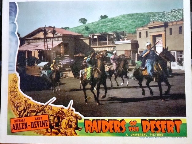 Raiders Original Universal Picture dated 1941 for the film "Raiders of the Desert" with Richard Arlen and Andy Devine. Dimension...