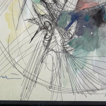 Lothar Rare ink on paper of a bird. Paper dimension is 8 by 10 inches. Signed in black in the lower left side. No frame. Nada frecuente tinta sobre papel con un...