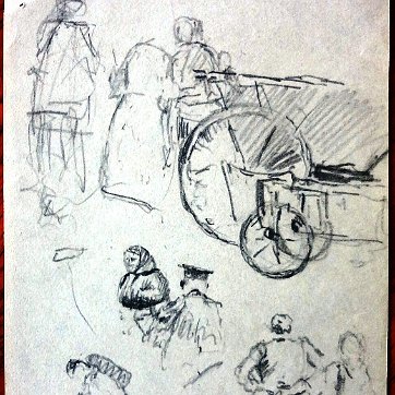 Georgia Excellent charcoals sketch paintings on paper with different topics. Paper dimensions are varied in size. Not signed and some are dated. Excelentes bocetos al...