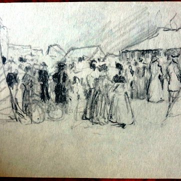 Georgia Excellent charcoals sketch paintings on paper with different topics. Paper dimensions are varied in size. Not signed and some are dated. Excelentes bocetos al...