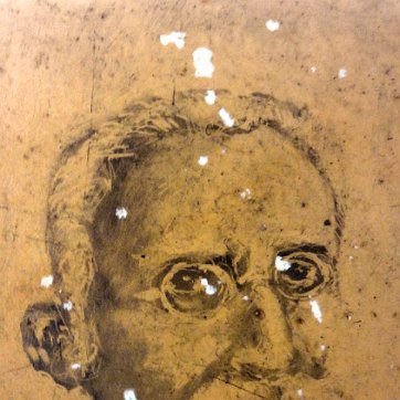 Work of art in a ceramic tile with a portrait fo Maximo Gomez. Dimension is 8 by 8 inches. Signed in the lower right side. Obra de arte sobre mosaico de...