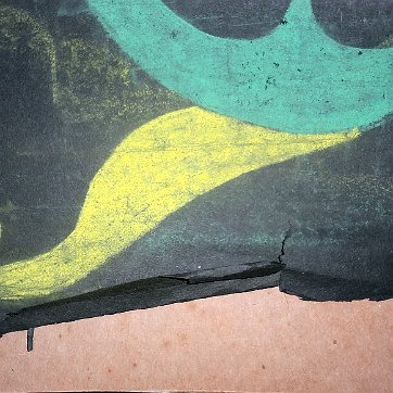 Eva Excellent abstract colored pencils painting on paper by the daughter of George Hausdorf. Paper dimension is 20 by 24 inches. Not signed and shows some tear and...