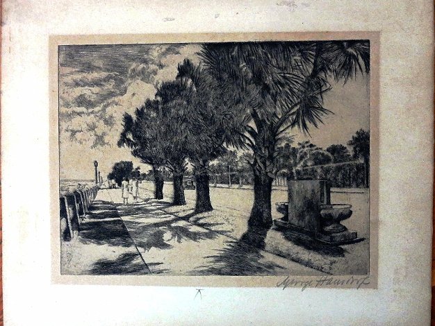 Ave. George Washington A Caribbean cityscape print with the main street in Santo Domingo city. Paper dimension is 9 by 11 inches. Signed in the...