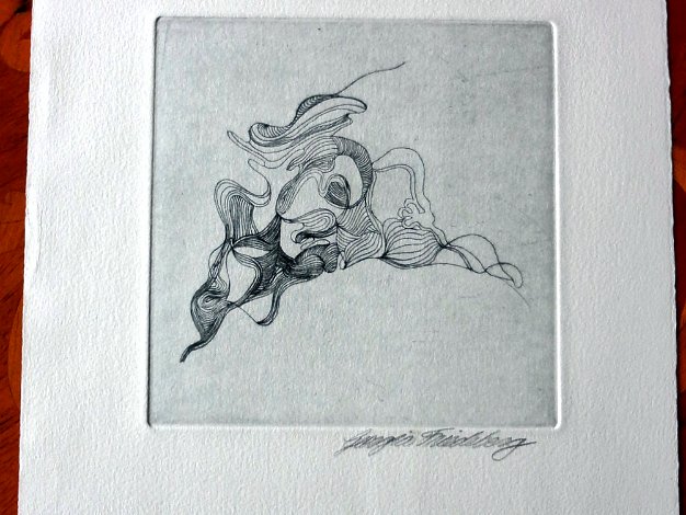 Abstracto 2 Original abstract print by a family of Eva Hausdorf Friedeberg, the daughter George Hausdorf. Paper dimension is 11 by...