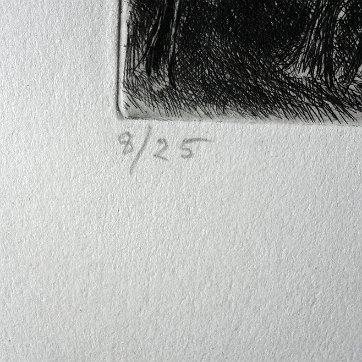 Humbert Original engraving on vellum paper with a limited edition print. Signed in pencil lower right side and numbered 8/25 in the lower left side. Titled “Le Parc”....