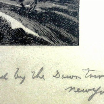 Pop Original etching print with a tropical landscape in the Island of Santo Domingo. Paper dimension is 6.5 by 9.5 inches. No frame. Aguafuerte original con un...