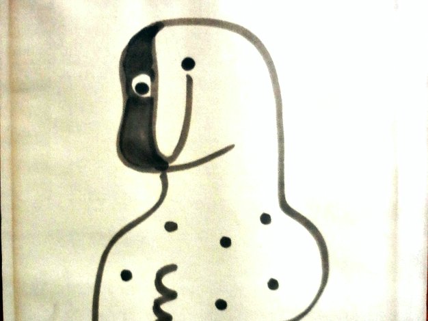 Menu Original print with a standing person. Paper dimension is 11 by 14 inches. Signed in the lower left side. No frame....