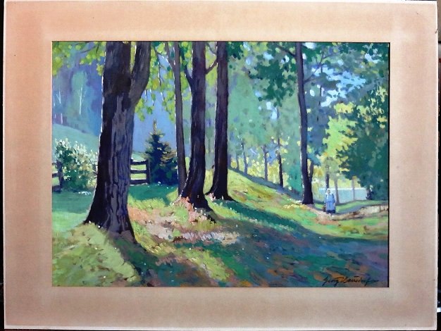 Paisaje Primavera Excellent gouache on paper with a spring landscape painting in Germany. Paper dimension is 16 by 22 inches. Signed in...