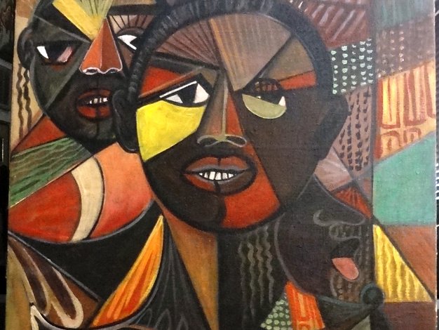 Dos Caras - Two Faces From an Auction House Sale in Berlin, Germany we have from the Haitian experience an excellent oil on canvas portrait...