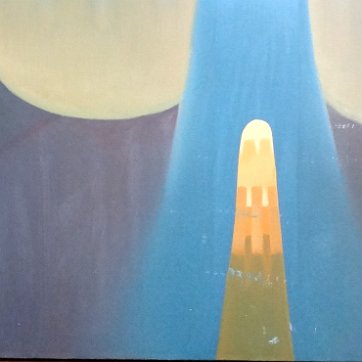 Padovani Oil on canvas with an owl. Dimension is 24 by 30 inches. Signed in white in the lower right side and dated with the year 1993 in the back. No frame. Óleo sobre...