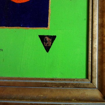 Miura Excellent abstract oil on canvas with a dimension of 9 by 12 inches. Signed and dated 1994 in the lower left side. No frame. Excelente óleo abstracto sobre...
