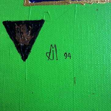 Miura Excellent abstract oil on canvas with a dimension of 9 by 12 inches. Signed and dated 1994 in the lower left side. No frame. Excelente óleo abstracto sobre...