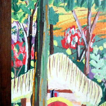 Justo Excellent early oil on bord landscape tropical painting. Board dimension is 10 by 24 inches. Signed in the lower right side. No frame. Excelente paisaje...