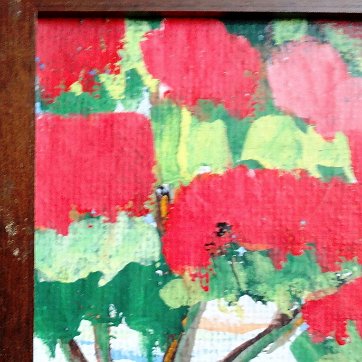 Justo Excellent early oil on bord landscape tropical painting. Board dimension is 10 by 24 inches. Signed in the lower right side. No frame. Excelente paisaje...