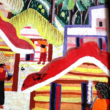 Justo Excellent early oil on bord landscape tropical painting. Board dimension is 10 by 24 inches. Signed in the lower right side. No frame. Excelente paisaje...
