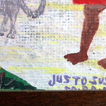 Justo Excellent early oil on bord landscape tropical painting. Board dimension is 10 by 24 inches. Signed in the lower right side. No frame. Excelente paisaje...