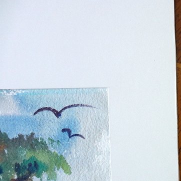Lothar Excellent watercolor on paper of a tropical landscape. Paper dimension is 10 by 14 inches. Name printed in black in the lower center side. No frame. Excelente...