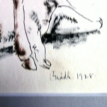 Biddle Excellent watercolor on paper with various animals. The paper dimension is 5.25 by 7 inches. Signed and dated with the year 1928 in the lower right side. No...