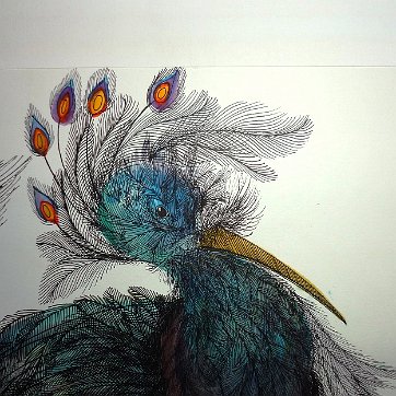 Georgia Rare watercolor on paper with a pheasant by a family of Eva Friedeberg, the daughter of George Hausdorf. Paper dimension is 14 by 18 inches. Signed and dated...