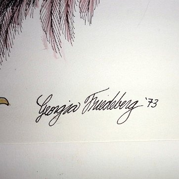 Georgia Rare watercolor on paper with a pheasant by a family of Eva Friedeberg, the daughter of George Hausdorf. Paper dimension is 14 by 18 inches. Signed and dated...