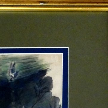 Gausachs Excellent abstract landscape watercolor on paper. Paper dimension is 10 by 12 inches. Signed in the lower right side. The pictures were taken from behind a...