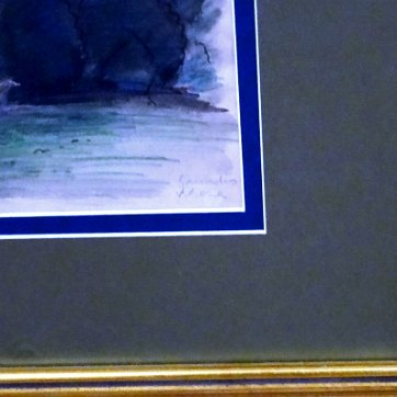 Gausachs Excellent abstract landscape watercolor on paper. Paper dimension is 10 by 12 inches. Signed in the lower right side. The pictures were taken from behind a...