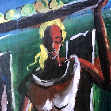 Two watercolor on board showing a man and a woman in a rural area. Dimension is 5 by 13.5 inches. Signed and dated in white the lower right side. Conjunto de...
