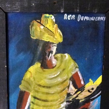 Two watercolor on board showing a man and a woman in a rural area. Dimension is 5 by 13.5 inches. Signed and dated in white the lower right side. Conjunto de...