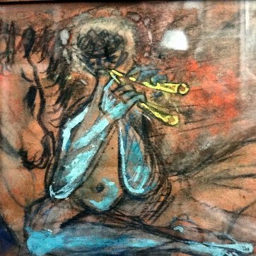 Lora Excellent watercolor on paper with a white horse. Paper dimension is 6 by 8 inches. Signed in black and dated 1954 in the upper right side. The pictures were...