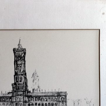 Heinz Excellent cityscape lithograph. Paper dimension is 13 by 17 inches. Signed in pencil in the lower right side. No frame. Excelente litografía con un paisaje...