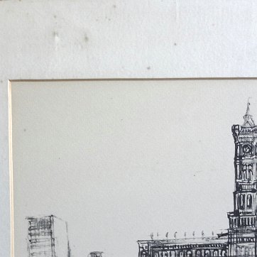 Heinz Excellent cityscape lithograph. Paper dimension is 13 by 17 inches. Signed in pencil in the lower right side. No frame. Excelente litografía con un paisaje...