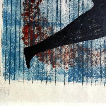 Laberterie Laberterie [1911-1990]. Titled DANCING FIGURE, color lithograph, signed in pencil, from the numbered edition of 6/25. Image size is 20 by 10.75 inches, with...