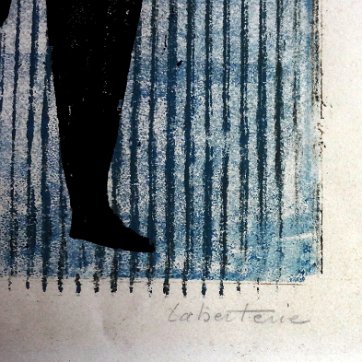 Laberterie Laberterie [1911-1990]. Titled DANCING FIGURE, color lithograph, signed in pencil, from the numbered edition of 6/25. Image size is 20 by 10.75 inches, with...